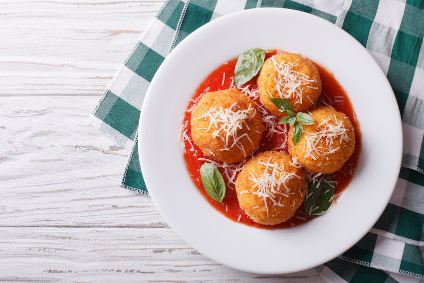 Carbonara Arancini And Tomato Sauce Accent Catering